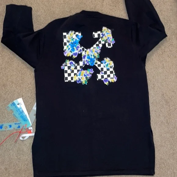 off white check arrows dress floral